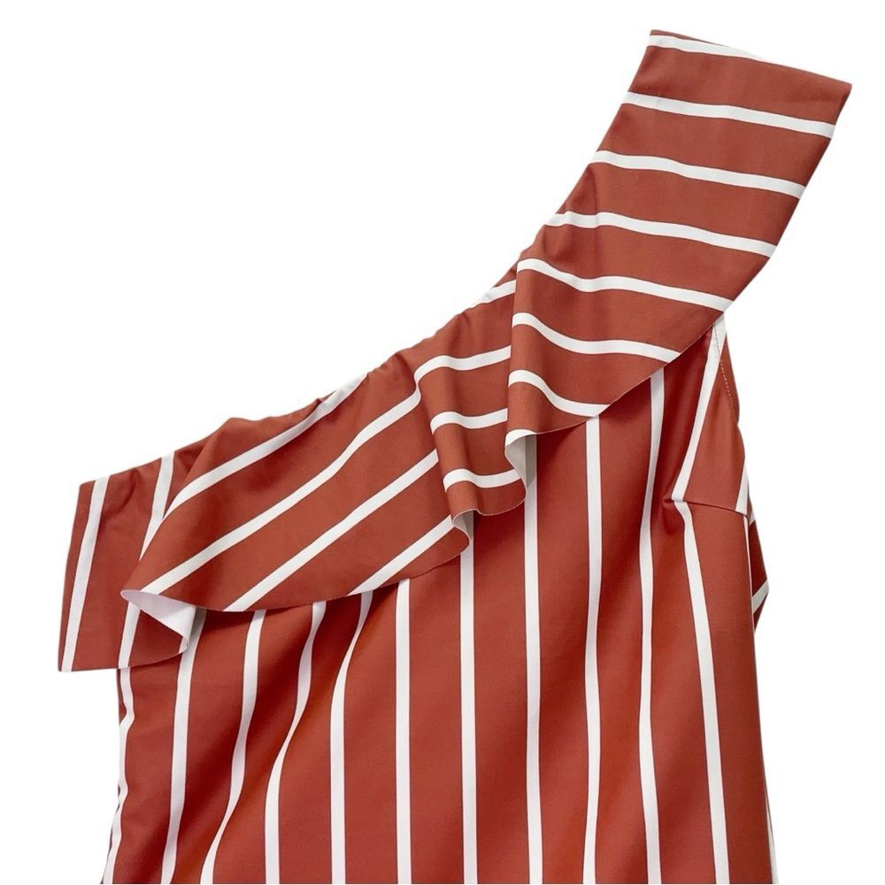 Albion Icon Wave Swimsuit One Shoulder Sydney Stripe Rust One Piece Size Large - Picture 5 of 16